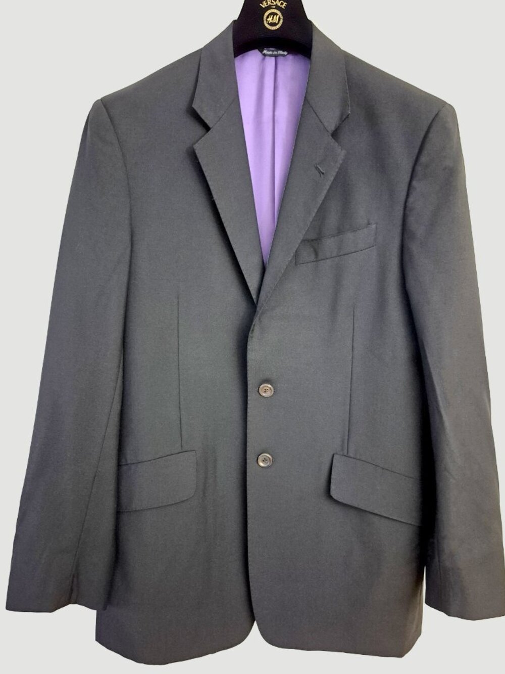 Paul Smith Black Wool Blazer Jacket Purple Lining Size 40, Wool and Mohair
